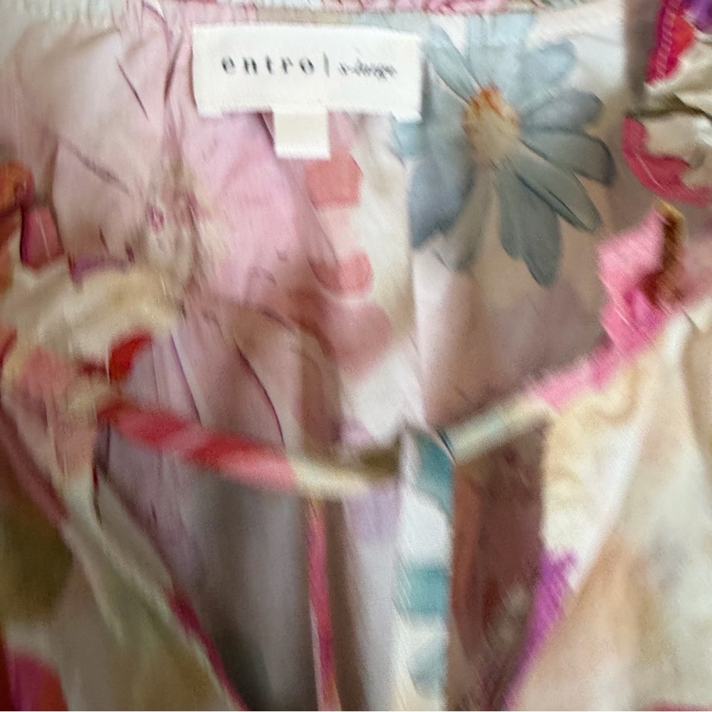 Entro Penny Floral Tie-Neck Blouse XL - Picture 6 of 10